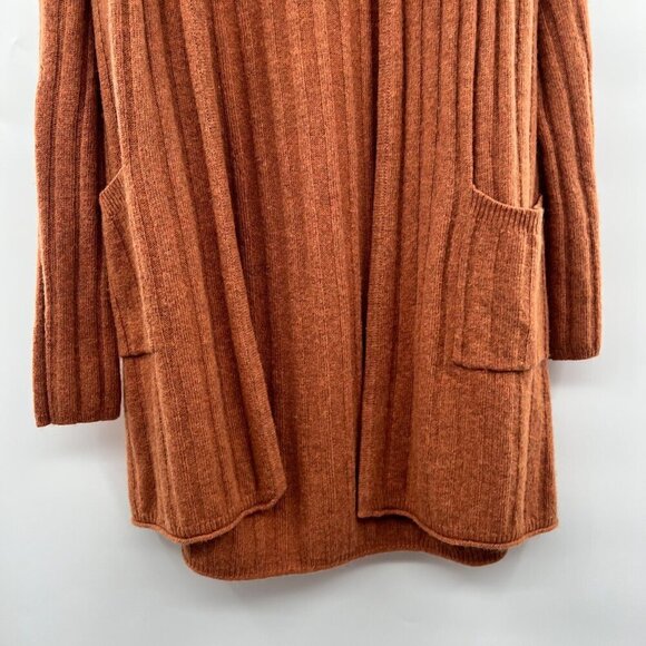 Madewell Knit Cardigan Women's Size Small Spice Open Front Long Sleeve Pockets - Picture 3 of 9